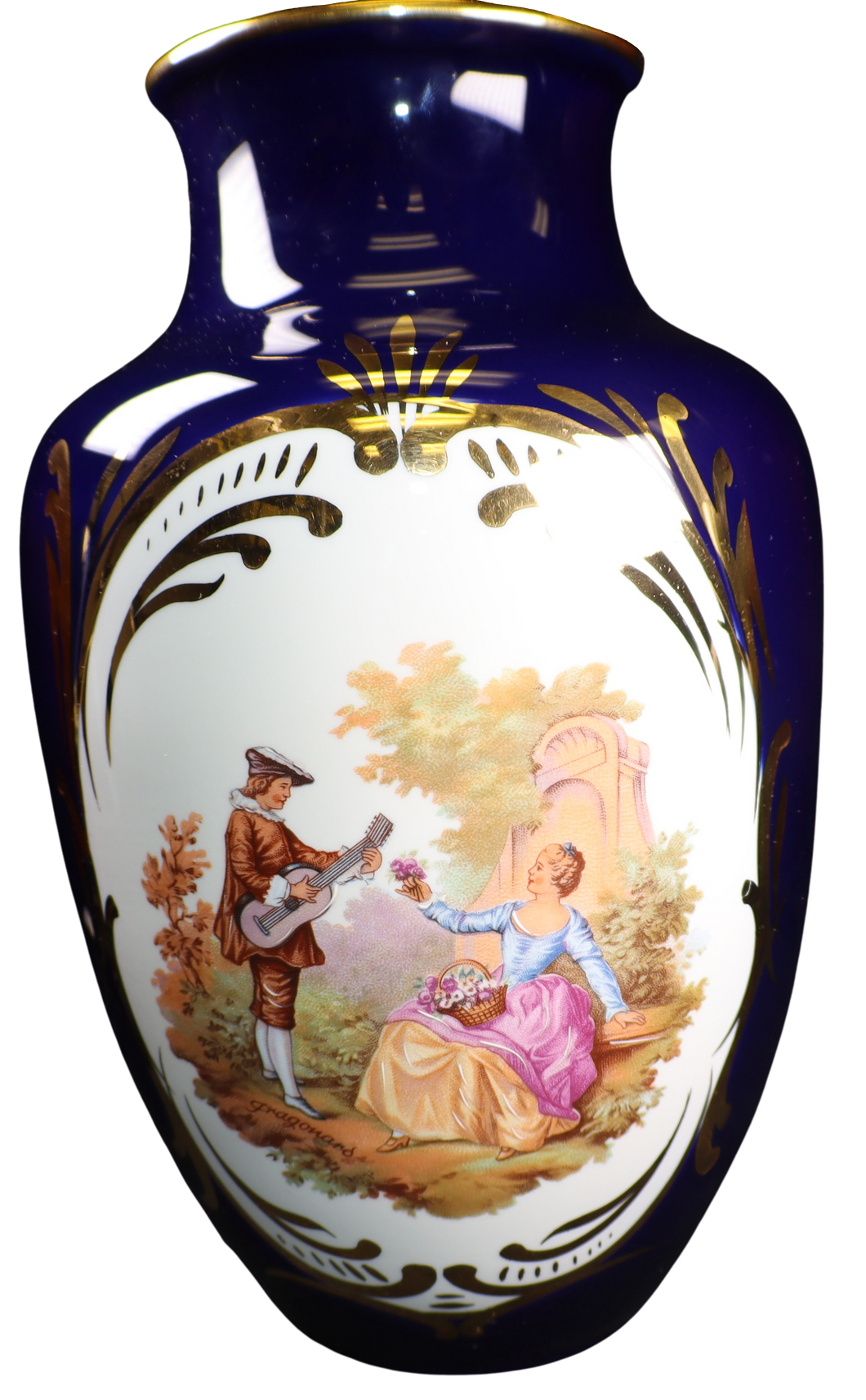 SKU# 4536 Large vase Nevers Cobalt Blue Fragonard