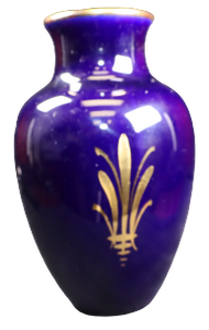 SKU# 4538 Small Vase "Nevers" Cobalt Blue Fragonard