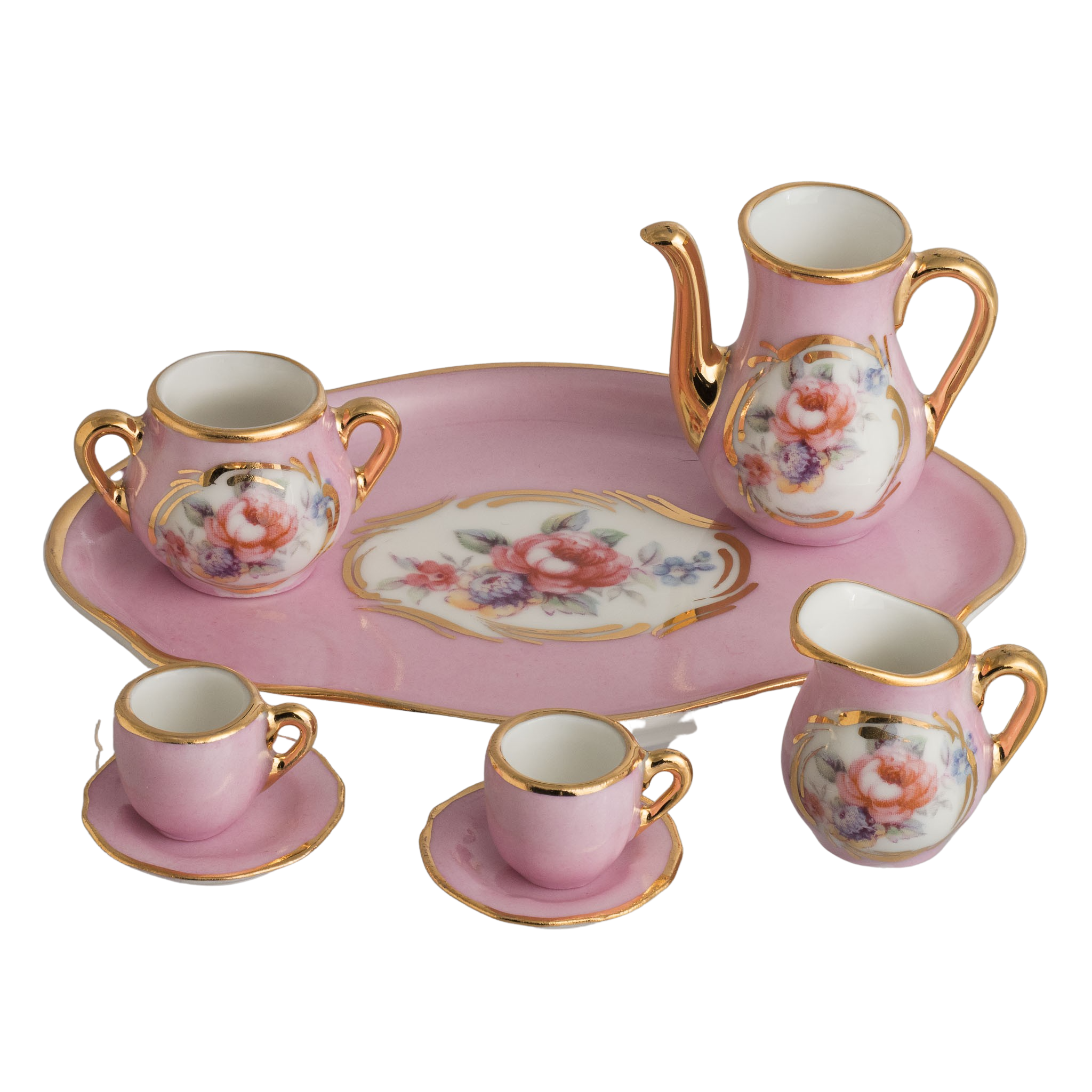 SKU# 4760 - Mini Tea Set: Pink – www.limoges.com SKU# 4760 - Mini Tea Set: Pink – www.limoges.com