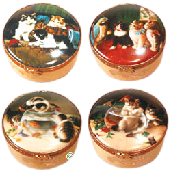 SKU# 5251 - Set of 4 decal boxes w/cats