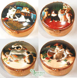 SKU# 5251 - Set of 4 decal boxes w/cats