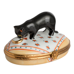 SKU# 6024 - Gato negro con plato dorado
