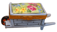 Load image into Gallery viewer, SKU# 6032 - Wheel Barrow Blue W/Flower
