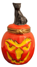 Cargar imagen en el visor de la galería, SKU# 6374 - Calabaza con gato negro
