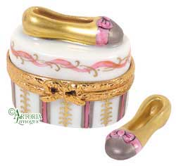SKU# 7457 - Schleifenschuhe Gold und Pink