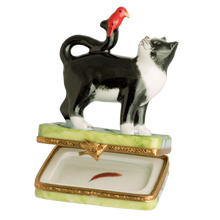 Load image into Gallery viewer, SKU# 7614 - BlackandWhite Cat With Red Bird
