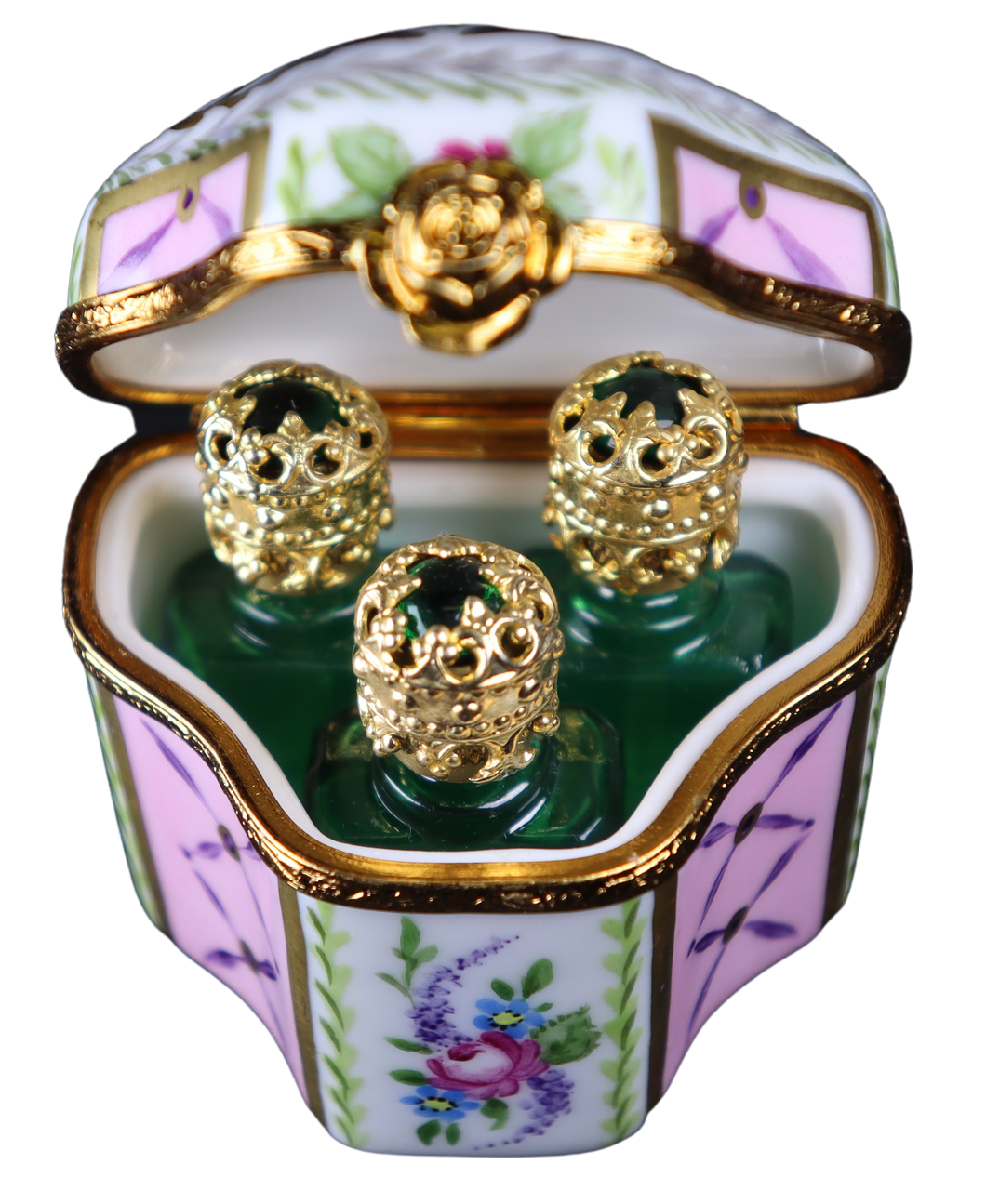 SKU# 7656 - Forma irregular con 3 frascos de perfume