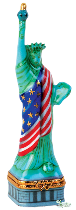 SKU# 7842 - Estatua de la Libertad con bandera