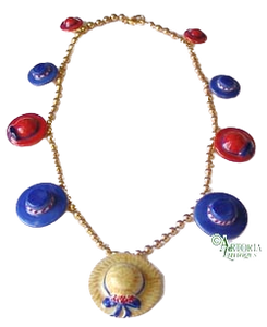 SKU# 8900 - Hat Necklace: Red & Blue