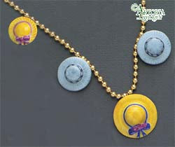 SKU# 8902 - Hat Necklace: Yellow & Gray