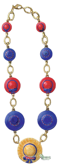 SKU# 8903 - Hat Necklace: Red & Blue