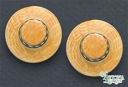 SKU# 8907 - Men's Hat Earrings: Yellow - Clip On