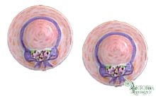 Load image into Gallery viewer, SKU# 8913 - Women&#39;s Hat Earrings: Pink - Clip On
