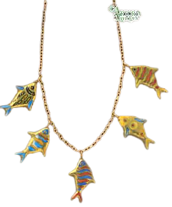 SKU# 8932 - "On a hook" Fish Necklace -