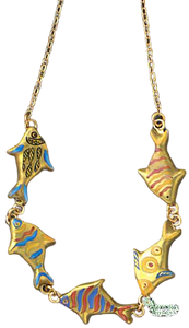 SKU# 8933 - Swimming Fish Necklace