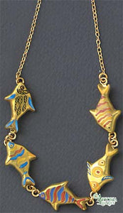 SKU# 8933 - Swimming Fish Necklace