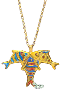 SKU# 8934 - Pendant  Necklace - Fish  Trinity -