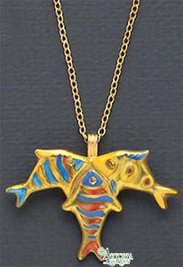 SKU# 8934 - Halskette mit Anhänger - Fisch-Dreifaltigkeit -