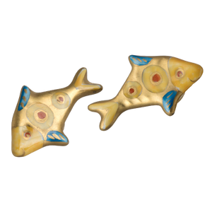 SKU# 8935 - Gold Fish Earrings: - Pierced -