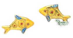 SKU# 8935 - Gold Fish Earrings: - Pierced -