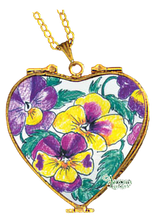 Load image into Gallery viewer, SKU# 8937 - Pendant  Necklace - Heart: Pansy  -
