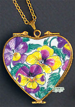 Load image into Gallery viewer, SKU# 8937 - Pendant  Necklace - Heart: Pansy  -
