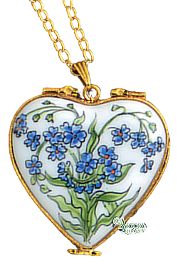 SKU# 8939 - Pendant  Necklace - Heart: Forget Me Not  -