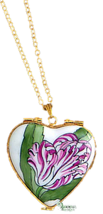 SKU# 8943 - Pendant  Necklace -  Heart: Tulip -