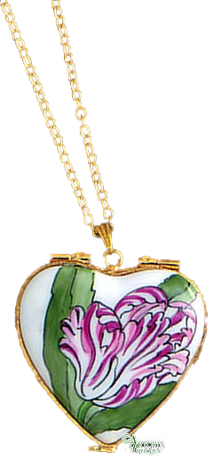 SKU# 8943 - Pendant  Necklace -  Heart: Tulip -