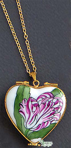 SKU# 8943 - Pendant  Necklace -  Heart: Tulip -