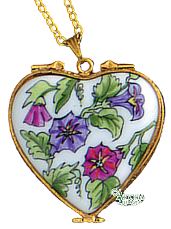 SKU# 8944 - Pendant  Necklace - Heart: Morning Glory -