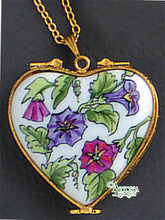 Load image into Gallery viewer, SKU# 8944 - Pendant  Necklace - Heart: Morning Glory -
