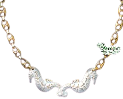 SKU# 8945 - Sea Horse Necklace: White