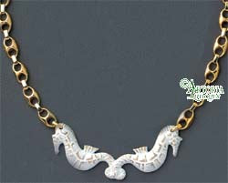 SKU# 8945 - Sea Horse Necklace: White