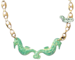 SKU# 8946 - Sea Horse Necklace: Green