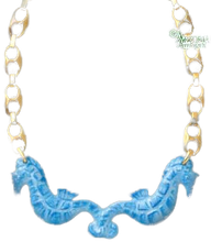 Load image into Gallery viewer, SKU# 8947 - Sea Horse Necklace: Blue
