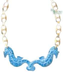 SKU# 8947 - Collar de caballito de mar: azul