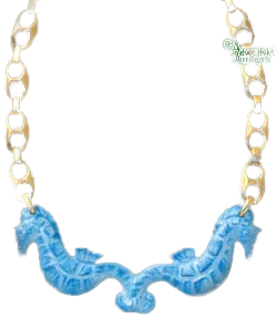 SKU# 8947 - Sea Horse Necklace: Blue