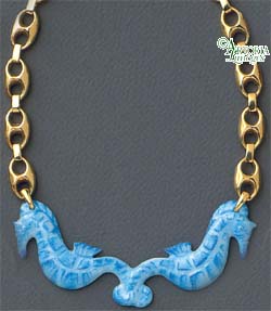 SKU# 8947 - Sea Horse Necklace: Blue