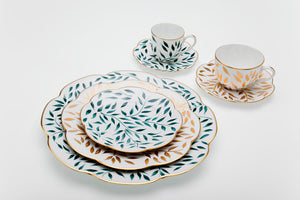 SKU# T300-NYM12010 - Olivier Green Cream Soup Saucer - Shape Nymphea