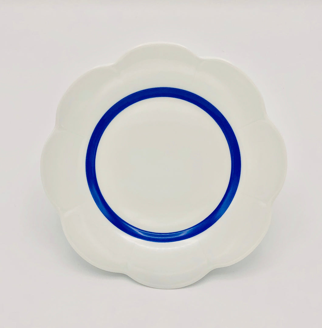 SKU# B220-NYM20447 - Fleur'T Bleu Dessert Plate - Shape Nymphea - Size: 8.5