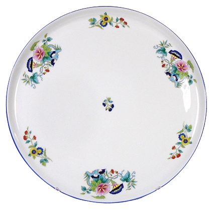 SKU# L310-NYM20805 - Paradis Bleu Round Cake/Pie Platter - Shape Nymphea - Size: 12.25