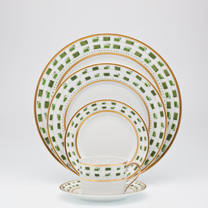 SKU# B220-REC20663 - La Bocca (Green) Dessert Plate - Shape Recamier - Size: 8.5"