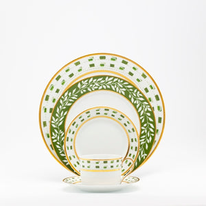SKU# B265-REC20663 - La Bocca Green - Dinner Plate - Shape Recamier - Size: 10.5"