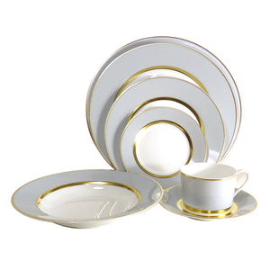 SKU# B300-REC20829 - Mak Grey Gold Presentation Plate - Shape Recamier - Size: 11.8" -
