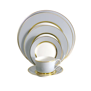 SKU# T200-REC20829 - Mak Grey Gold Tea Saucer - Shape Recamier