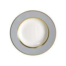 Load image into Gallery viewer, SKU# A235-REC20829 - Mak Grey Gold Rim Soup Plate - Shape Recamier - Size: 9&quot;
