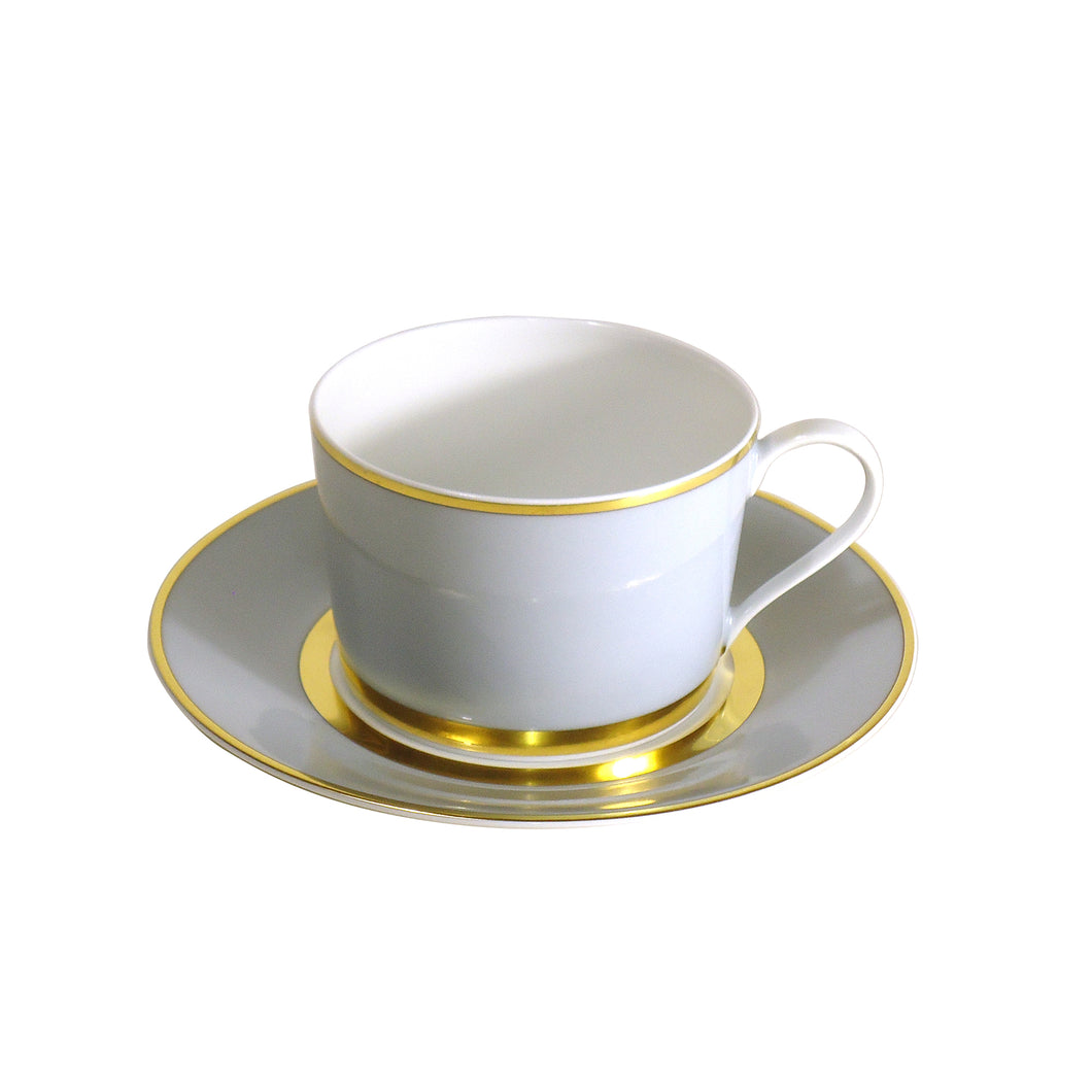 SKU# T200-REC20829 - Mak Grey Gold Tea Saucer - Shape Recamier