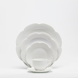 SKU# A220-NYM00001 - Nymphea White Shallow Salad/Pasta Plate - Shape Nymphea - Size: 8.5"