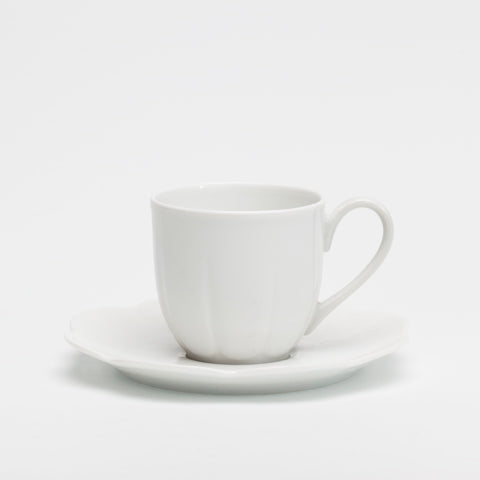 SKU# T100-NYM00001 - Nymphea White Coffee Saucer - Shape Nymphea
